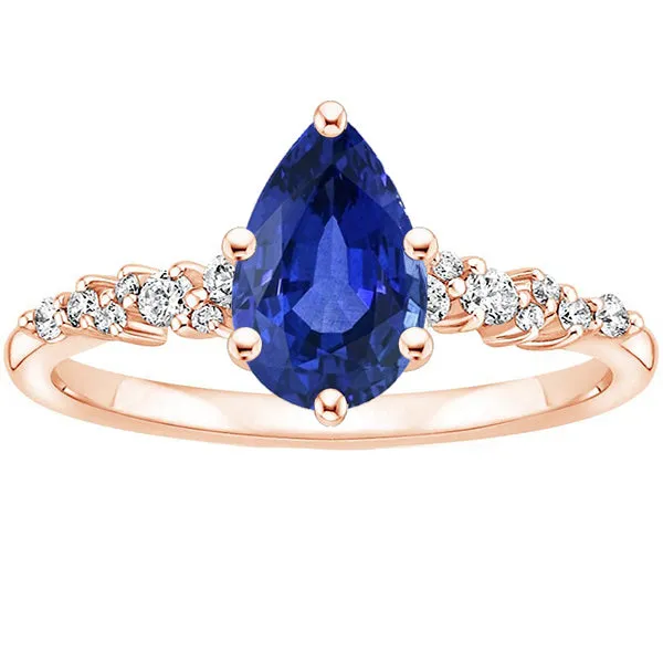 HarryChadEntcom Solitaire With Accents Ring Pear Blue Sapphire Natural Earth Mined Diamonds 450 Carats Rings HarryChadEntcom Solitaire With Accents Ring Pear Blue Sapphire Natural Earth Mined Diamonds 450 Carats Rings