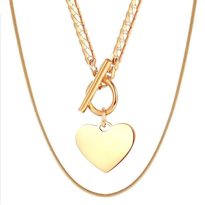 Heart and Snake Chain Necklace Set Waterproof Hey Happiness Necklaces Heart and Snake Chain Necklace Set Waterproof Hey Happiness Necklaces