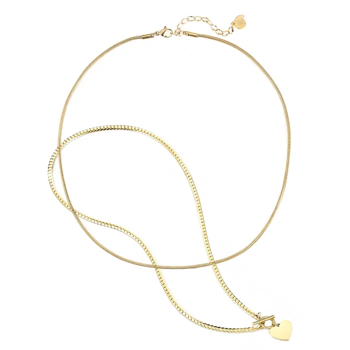 Heart and Snake Chain Necklace Set Waterproof Hey Happiness Necklaces Heart and Snake Chain Necklace Set Waterproof Hey Happiness Necklaces