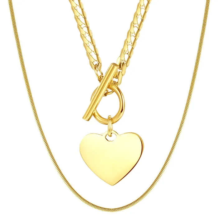 Heart and Snake Chain Necklace Set Waterproof Hey Happiness Necklaces Heart and Snake Chain Necklace Set Waterproof Hey Happiness Necklaces