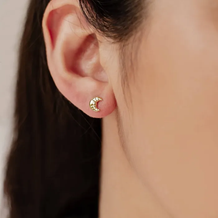 Hey Happiness Croissant Stud Earring Sterling Silver Earrings Hey Happiness Croissant Stud Earring Sterling Silver Earrings