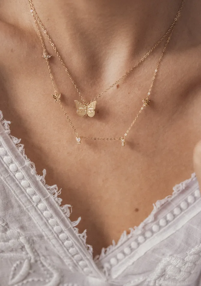 Hey Happiness Necklaces Butterfly Pendant Necklace Sterling Silver Gold Hey Happiness Necklaces Butterfly Pendant Necklace Sterling Silver Gold