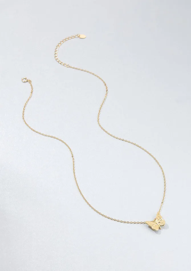 Hey Happiness Necklaces Butterfly Pendant Necklace Sterling Silver Gold Hey Happiness Necklaces Butterfly Pendant Necklace Sterling Silver Gold