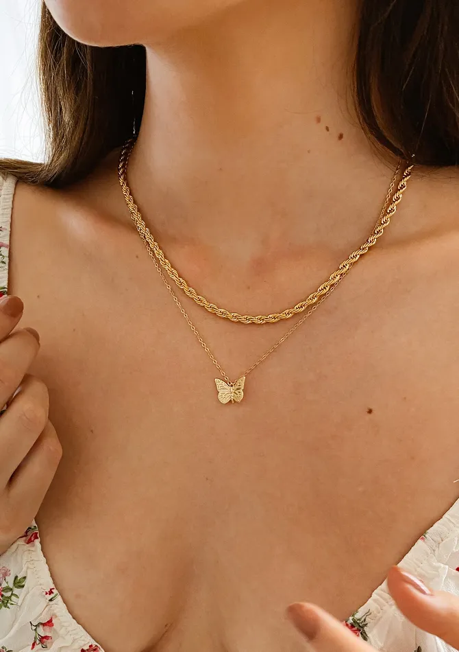 Hey Happiness Necklaces Butterfly Pendant Necklace Sterling Silver Gold Hey Happiness Necklaces Butterfly Pendant Necklace Sterling Silver Gold