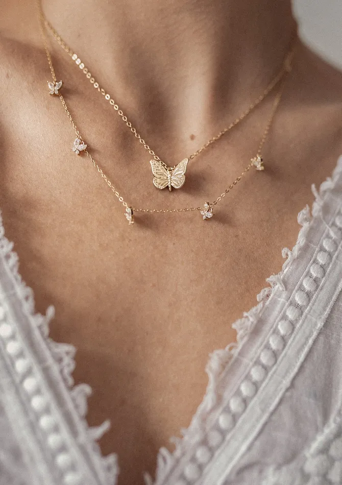 Hey Happiness Necklaces Butterfly Pendant Necklace Sterling Silver Gold Hey Happiness Necklaces Butterfly Pendant Necklace Sterling Silver Gold