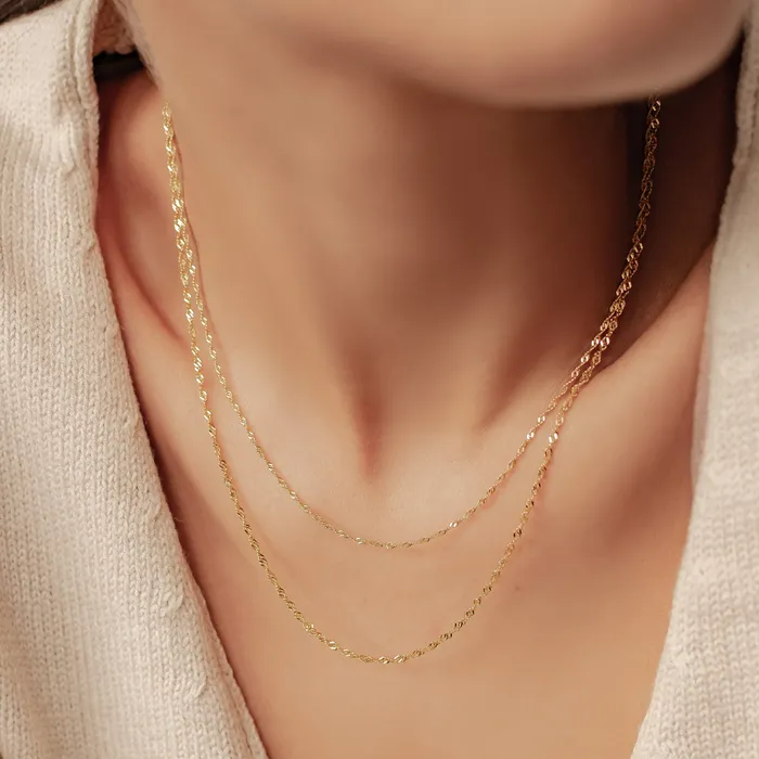 Hey Happiness Necklaces Fine Singapore Chain Sterling Silver Gold Hey Happiness Necklaces Fine Singapore Chain Sterling Silver Gold