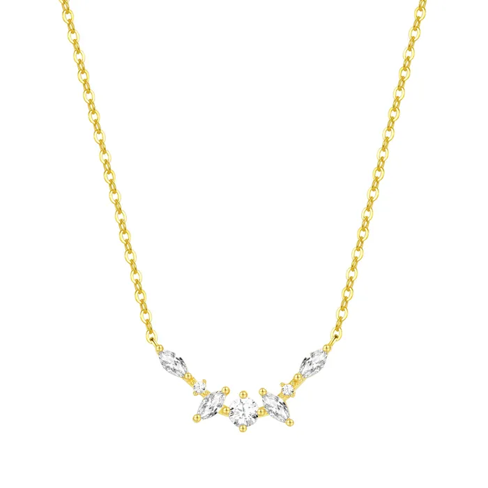 Hey Happiness Necklaces Gemstone Fireworks Necklace Sterling Silver Gold
