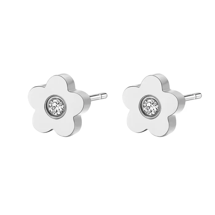 Hey Happiness Petite Flower Stud Earrings Silver Earrings