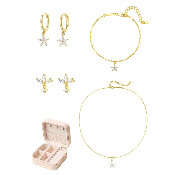 Hey Happiness Rings Daisy Sterling Silver Jewelry and Case Set