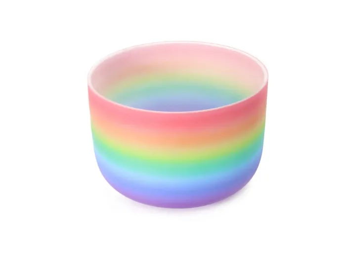 Life Changing Energy 69 Inch Full Color Frosted Crystal Singing Bowl FREE Mallet and Oring Rings