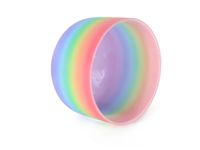 Life Changing Energy 69 Inch Full Color Frosted Crystal Singing Bowl FREE Mallet and Oring Rings