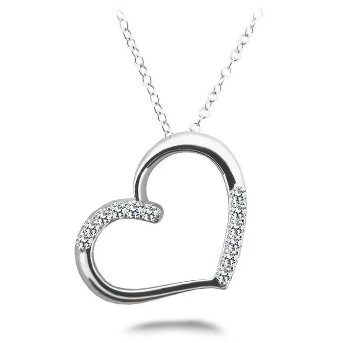 Necklaces 3 Ct Sparkling Round Cut Natural Earth Mined Diamonds Heart Pendant Necklace White Gold GB Necklaces 3 Ct Sparkling Round Cut Natural Earth Mined Diamonds Heart Pendant Necklace White Gold GB