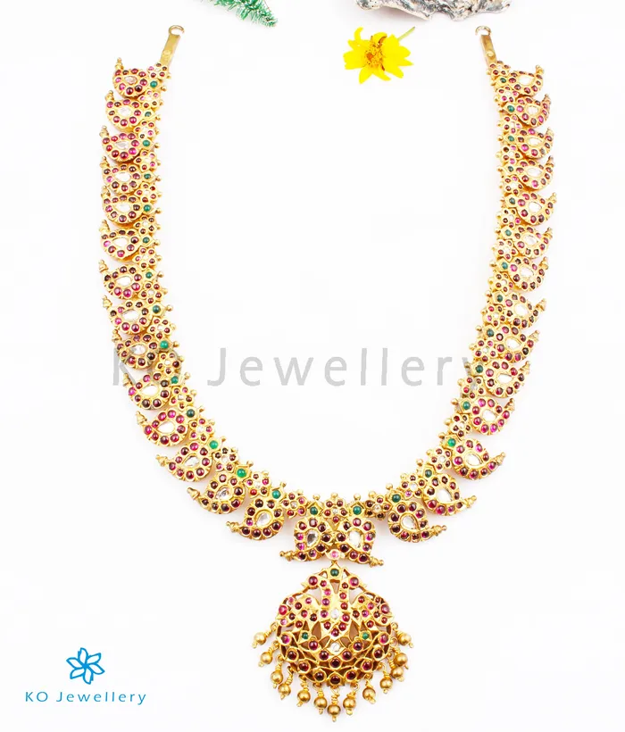 Necklaces Dhan The Urvashi Silver Manga Malai Necklace