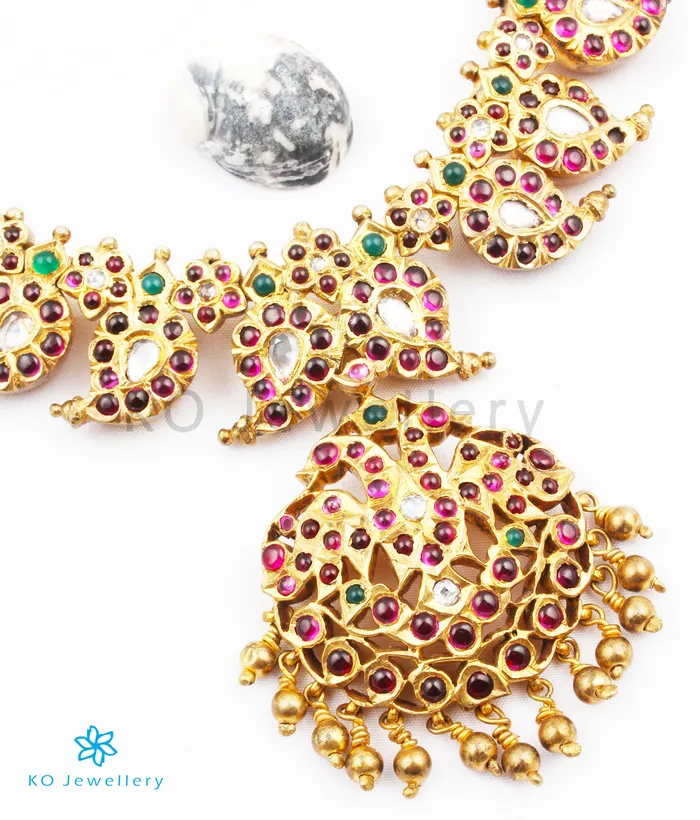Necklaces Dhan The Urvashi Silver Manga Malai Necklace