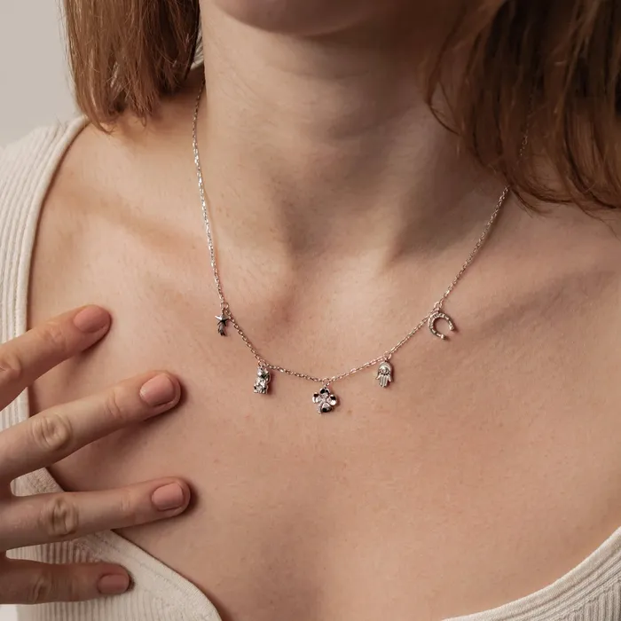 Necklaces Hey Happiness Lucky Charms Pendant Necklace Sterling Silver Necklaces Hey Happiness Lucky Charms Pendant Necklace Sterling Silver