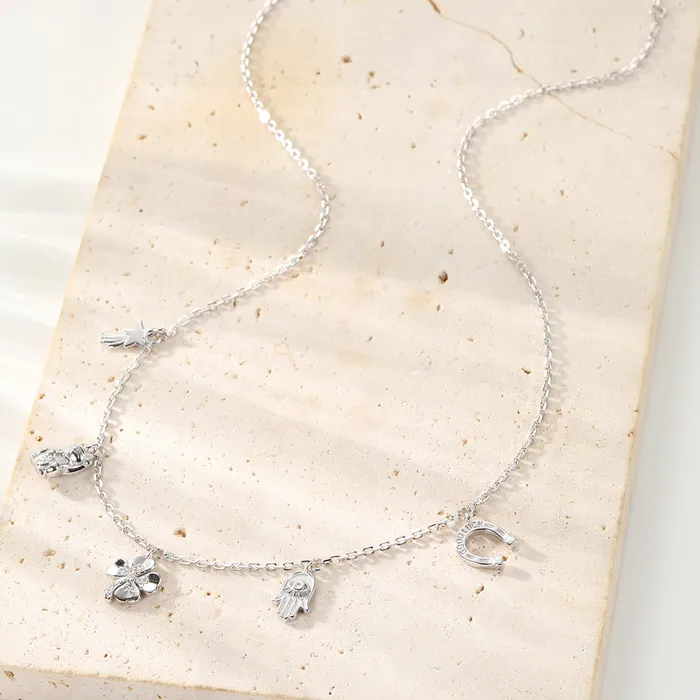 Necklaces Hey Happiness Lucky Charms Pendant Necklace Sterling Silver Necklaces Hey Happiness Lucky Charms Pendant Necklace Sterling Silver
