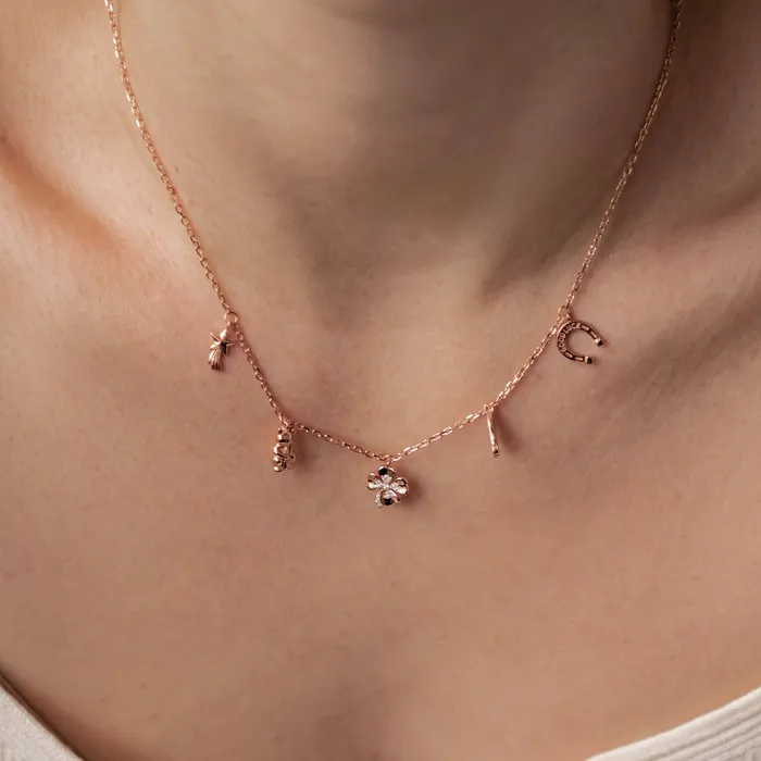 Necklaces Hey Happiness Lucky Charms Pendant Necklace Sterling Silver Necklaces Hey Happiness Lucky Charms Pendant Necklace Sterling Silver