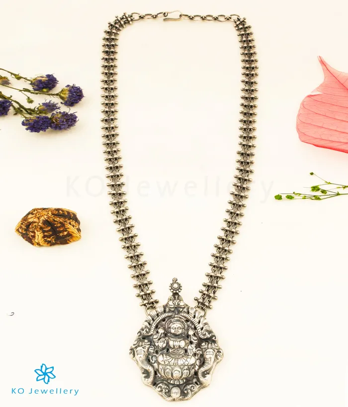 Necklaces Silversmith The Aadish Nakkasi Silver Lakshmi Necklace