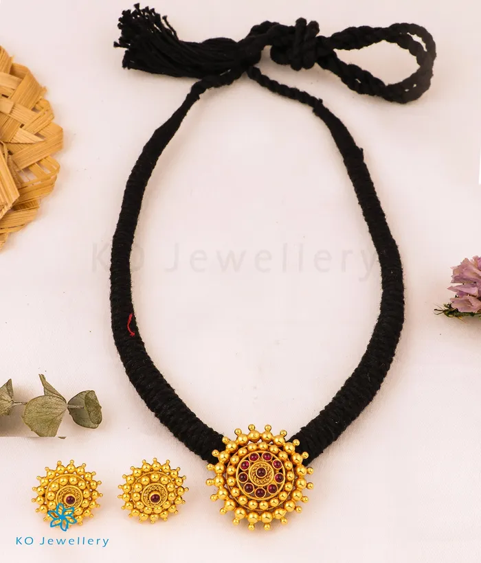 Necklaces Silversmith The Chakratiya Silver Thread Necklace Black