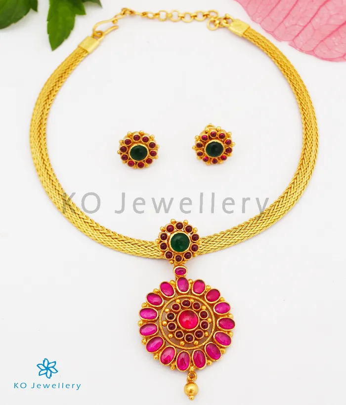Necklaces Silversmith The Nitya Silver Kempu Necklace