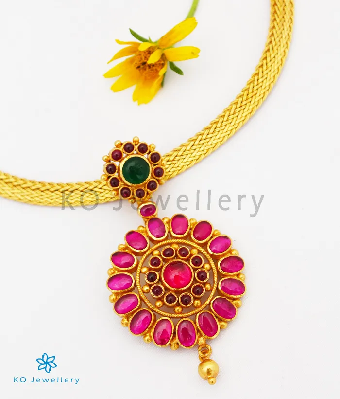 Necklaces Silversmith The Nitya Silver Kempu Necklace