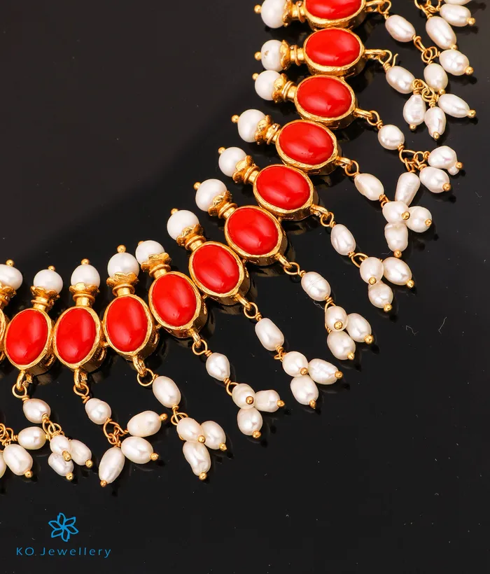 Necklaces Silversmith The Vishruth Silver Necklace Coral