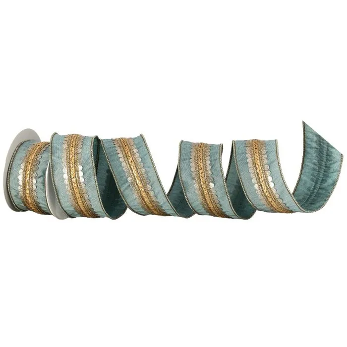 PreStyled Sets Regency International Regency International 25X5Y Scalloped Braid Dupion Ribbon Aqua Gold PreStyled Sets Regency International Regency International 25X5Y Scalloped Braid Dupion Ribbon Aqua Gold