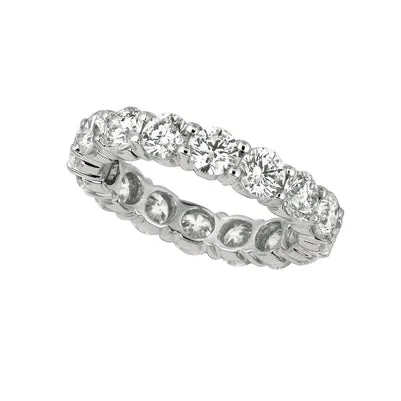 Rings 4 Carats Natural Earth Mined Diamond Eternity Band 18K White Gold Jewelry New GB