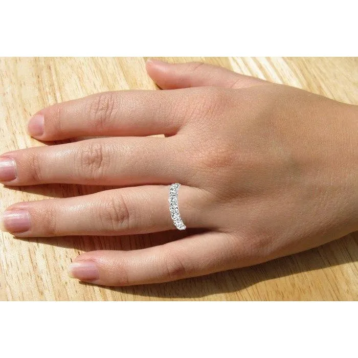 Rings 4 Carats Natural Earth Mined Diamond Eternity Band 18K White Gold Jewelry New GB Rings 4 Carats Natural Earth Mined Diamond Eternity Band 18K White Gold Jewelry New GB