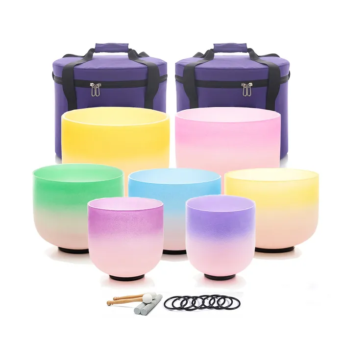 Rings 712 Inch Pastel Gradient Set of 7 Crystal Singing Bowls FREE Carrying Case Mallet and Oring Life Changing Energy Rings 712 Inch Pastel Gradient Set of 7 Crystal Singing Bowls FREE Carrying Case Mallet and Oring Life Changing Energy