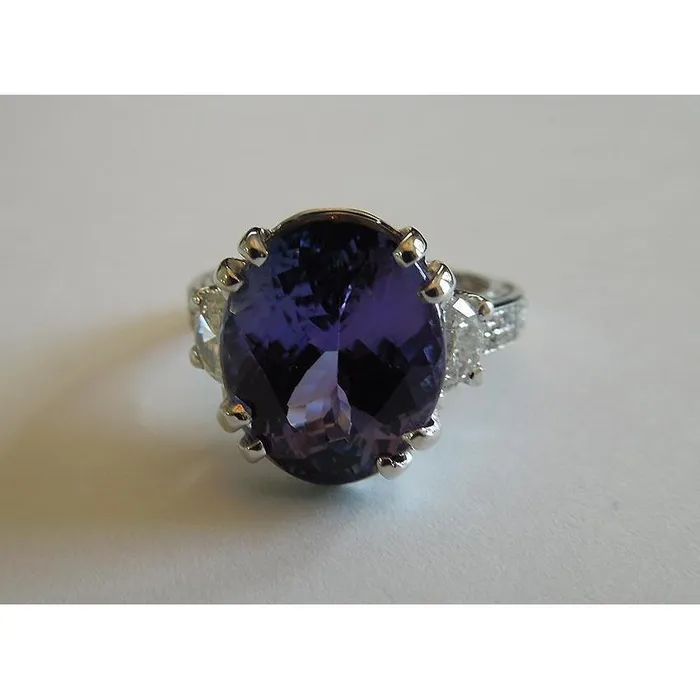 Rings 851 Ct Wedding Ring Oval Tanzanite Natural Earth Mined Diamonds White Gold 14K GB Rings 851 Ct Wedding Ring Oval Tanzanite Natural Earth Mined Diamonds White Gold 14K GB