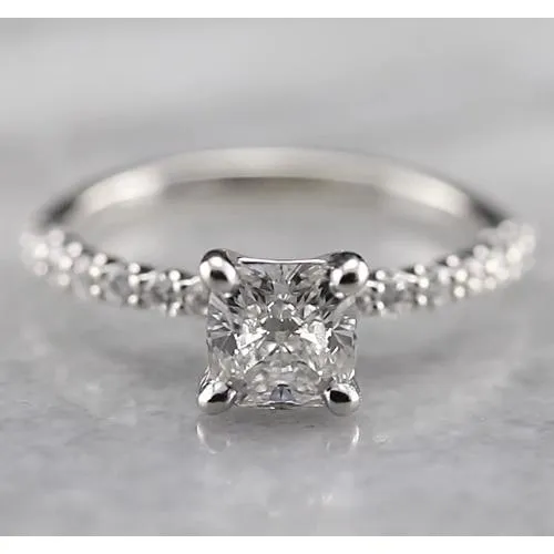 Rings GB 150 Carats Radiant Real Natural Earth Mined Diamond Engagement Ring White Gold 14K