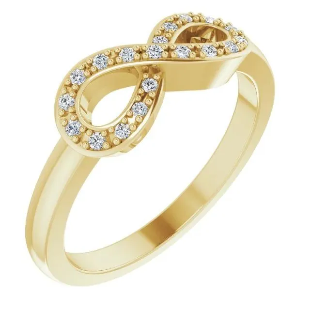 Rings GB 1 Carat Infinity Natural Earth Mined Diamond Promise Ring Yellow Gold 14K Vs1 F Rings GB 1 Carat Infinity Natural Earth Mined Diamond Promise Ring Yellow Gold 14K Vs1 F