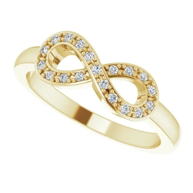 Rings GB 1 Carat Infinity Natural Earth Mined Diamond Promise Ring Yellow Gold 14K Vs1 F Rings GB 1 Carat Infinity Natural Earth Mined Diamond Promise Ring Yellow Gold 14K Vs1 F