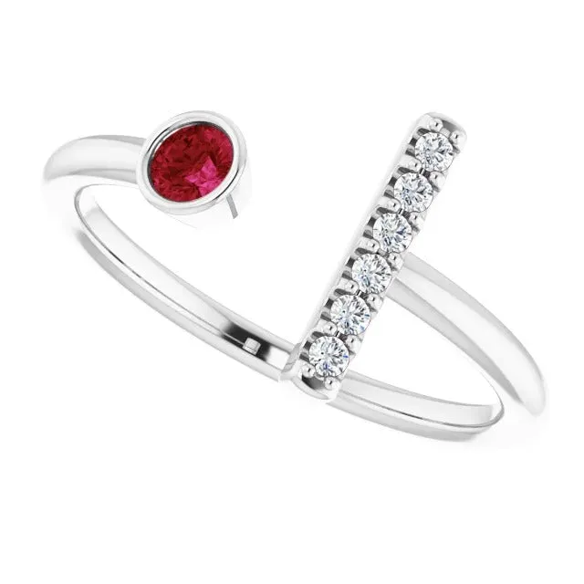 Rings GB 1 Carat Promise Ring Natural Earth Mined Diamond Ruby Bezel Set White Gold Rings GB 1 Carat Promise Ring Natural Earth Mined Diamond Ruby Bezel Set White Gold