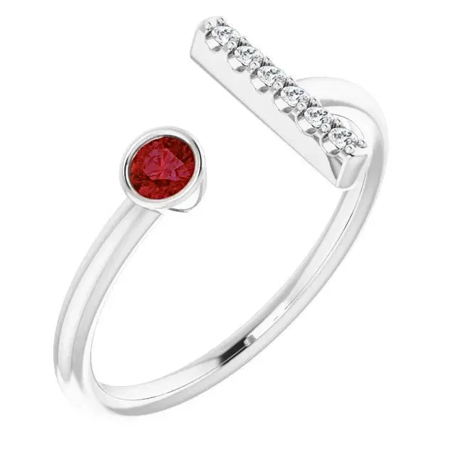 Rings GB 1 Carat Promise Ring Natural Earth Mined Diamond Ruby Bezel Set White Gold Rings GB 1 Carat Promise Ring Natural Earth Mined Diamond Ruby Bezel Set White Gold