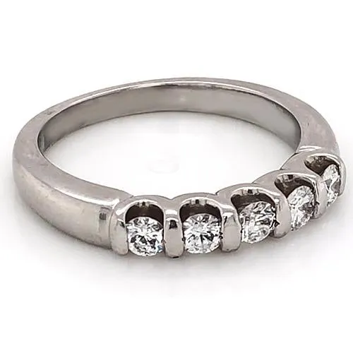 Rings GB 1 Carat Real Natural Earth Mined Diamond Anniversary Band U Scallop Setting White Gold 14K Rings GB 1 Carat Real Natural Earth Mined Diamond Anniversary Band U Scallop Setting White Gold 14K