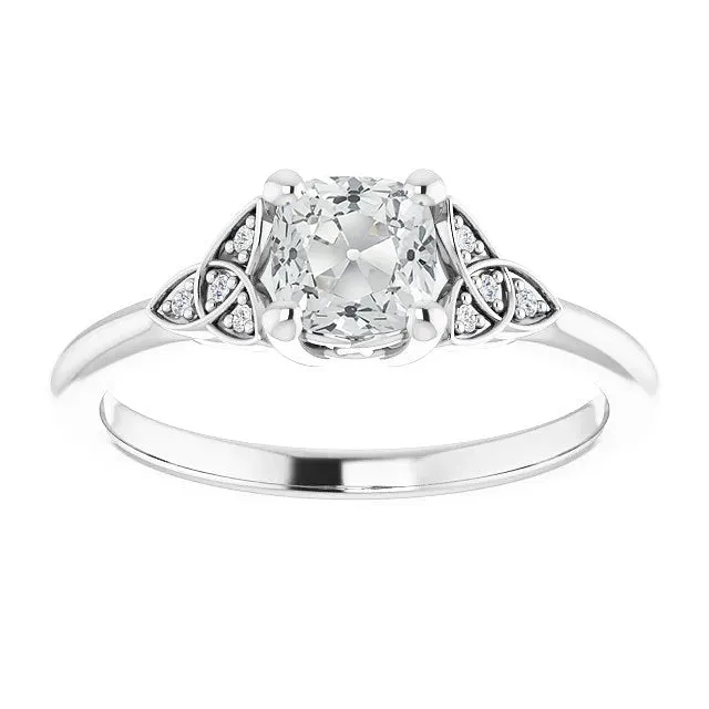 Rings HarryChadEntcom 14K Gold Cushion Old Mine Cut Natural Earth Mined Diamond Ring Love Knot Style 375 Carats Rings HarryChadEntcom 14K Gold Cushion Old Mine Cut Natural Earth Mined Diamond Ring Love Knot Style 375 Carats