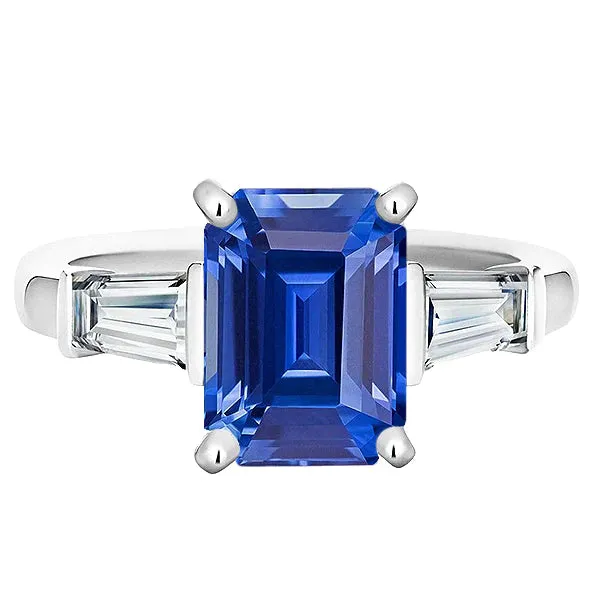 Rings HarryChadEntcom 3 Stone Baguette Natural Earth Mined Diamond Sapphire Ring Rings HarryChadEntcom 3 Stone Baguette Natural Earth Mined Diamond Sapphire Ring
