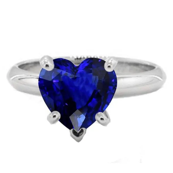 Rings HarryChadEntcom Gemstone Heart Solitaire Prong Set Ceylon Sapphire Ring 250 Carats Rings HarryChadEntcom Gemstone Heart Solitaire Prong Set Ceylon Sapphire Ring 250 Carats
