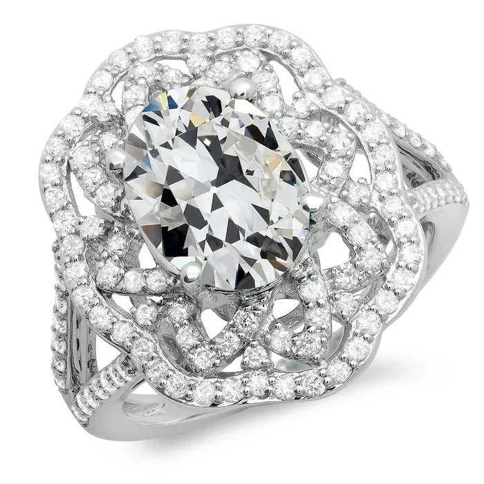 Rings HarryChadEntcom Halo Oval Old Mine Cut Large Lab Grown Diamond Ring Flower Split Shank 15 Carats Rings HarryChadEntcom Halo Oval Old Mine Cut Large Lab Grown Diamond Ring Flower Split Shank 15 Carats