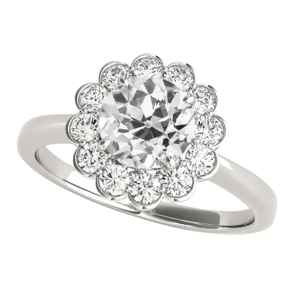 Rings HarryChadEntcom Halo Ring Round Old Mine Cut Real Natural Earth Mined Diamond Flower Style Jewelry 4 Carats Rings HarryChadEntcom Halo Ring Round Old Mine Cut Real Natural Earth Mined Diamond Flower Style Jewelry 4 Carats