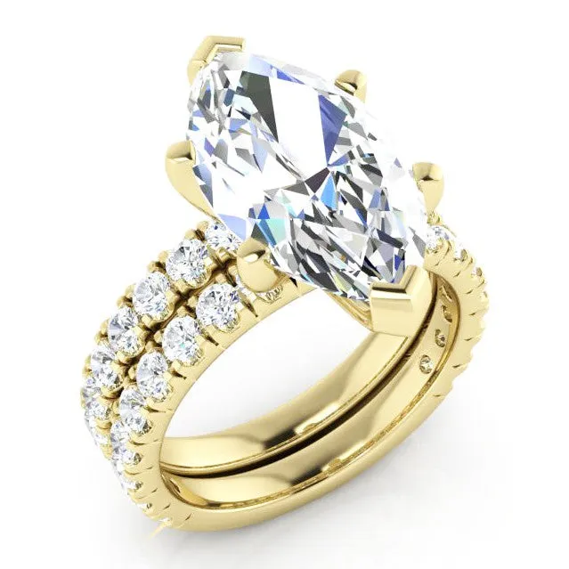 Rings HarryChadEntcom Natural Diamond Marquise Pave Ring And Band Set