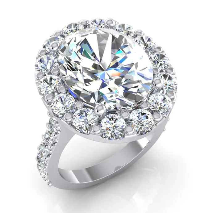 Rings HarryChadEntcom Oval Halo Mined Diamond Ring White Gold 14K Jewelry For Women Rings HarryChadEntcom Oval Halo Mined Diamond Ring White Gold 14K Jewelry For Women