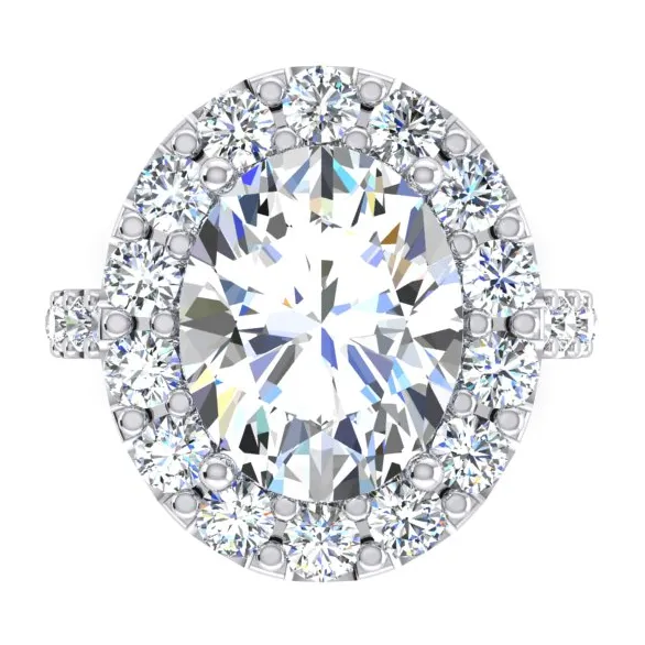 Rings HarryChadEntcom Oval Halo Mined Diamond Ring White Gold 14K Jewelry For Women Rings HarryChadEntcom Oval Halo Mined Diamond Ring White Gold 14K Jewelry For Women