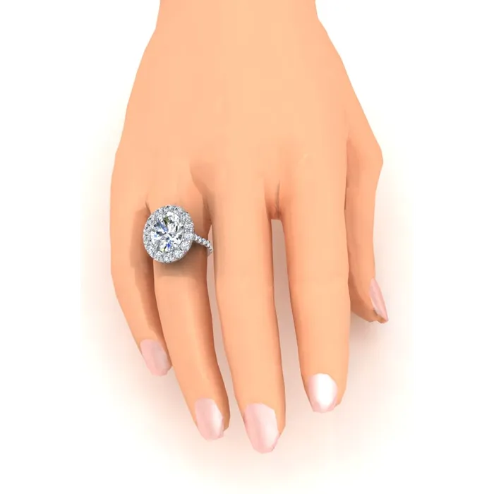 Rings HarryChadEntcom Oval Halo Mined Diamond Ring White Gold 14K Jewelry For Women Rings HarryChadEntcom Oval Halo Mined Diamond Ring White Gold 14K Jewelry For Women