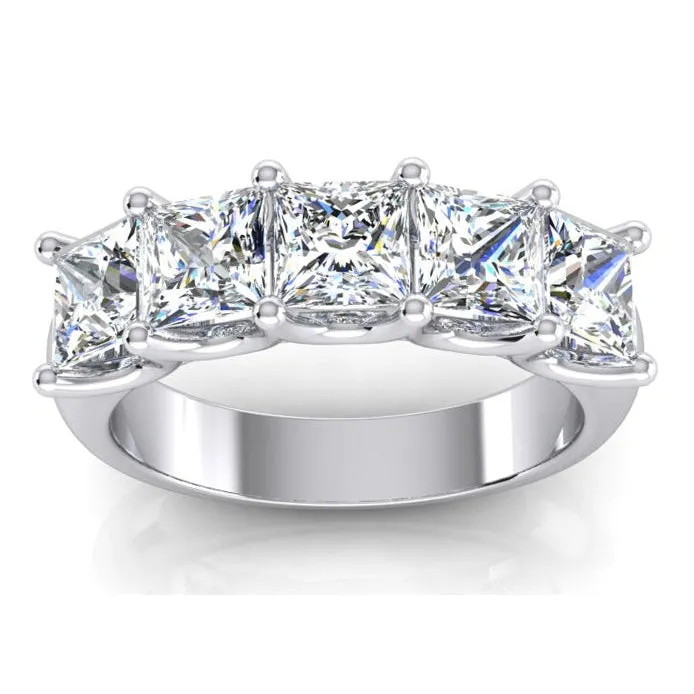 Rings HarryChadEntcom Princess Mined Diamond Ring 5 Stone Gold Half Eternity Band U Prong 3 Carats Rings HarryChadEntcom Princess Mined Diamond Ring 5 Stone Gold Half Eternity Band U Prong 3 Carats
