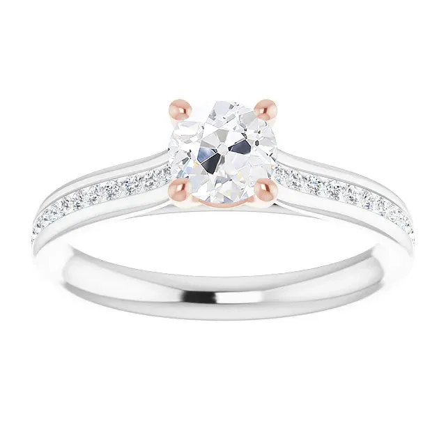 Rings HarryChadEntcom Round Solitaire Old Miner Natural Earth Mined Diamond Ring With Accents 375 Carats