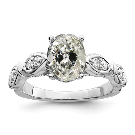 Rings HarryChadEntcom White Gold Oval Old Miner Real Natural Earth Mined Diamond Ring With Accents 525 Carats Rings HarryChadEntcom White Gold Oval Old Miner Real Natural Earth Mined Diamond Ring With Accents 525 Carats
