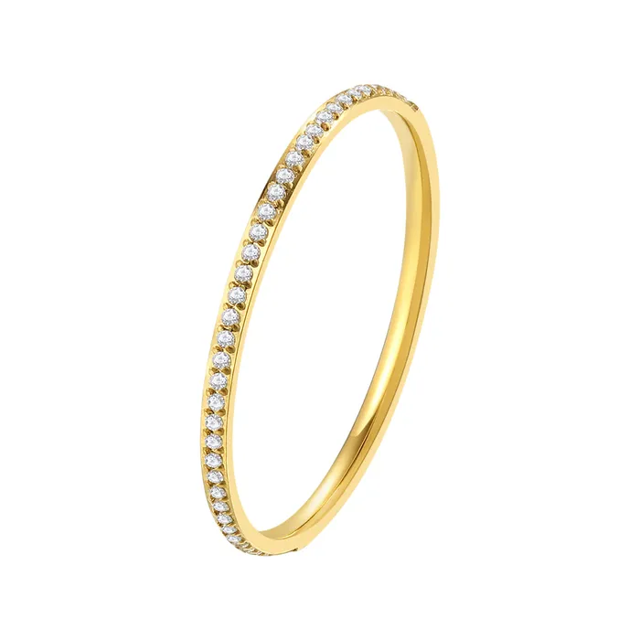 Rings Hey Happiness Slim Gemstone Band Ring Gold